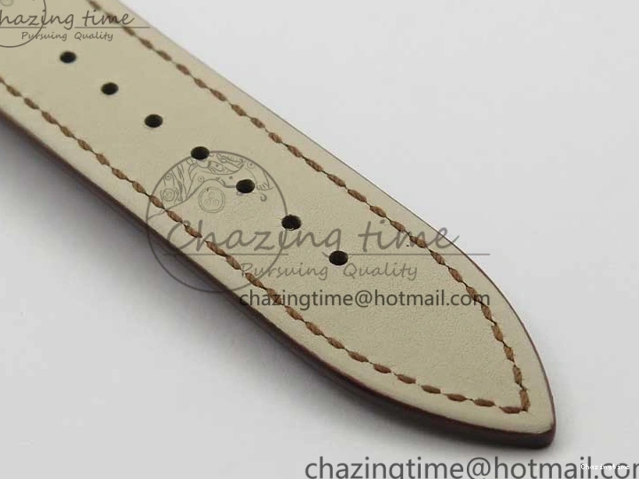 0321 Villeret 6654 SS Complicated Function OMF 1:1 Best Edition White Dial on Brown Leather Strap A6654 V Popular 7904